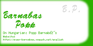 barnabas popp business card